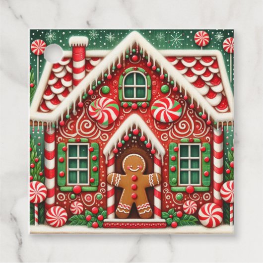かわいいお洒落ジンジャーブレッドマン&ハウス フェイバータグ (正面)