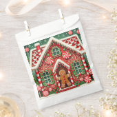 かわいいお洒落ジンジャーブレッドマン&ハウス フェイバーバッグ (クリップ留めされた状態)