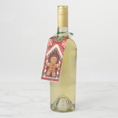 かわいいお洒落ジンジャーブレッドマン&ハウス ボトルネックタグ (アングル)