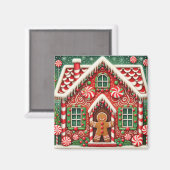 かわいいお洒落ジンジャーブレッドマン&ハウス マグネット (正面/裏面)