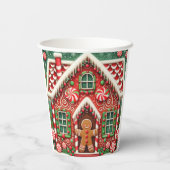 かわいいお洒落ジンジャーブレッドマン&ハウス 紙コップ (裏面)