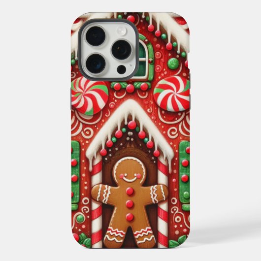 かわいいお洒落ジンジャーブレッドマン&ハウス iPhoneケース (裏面)