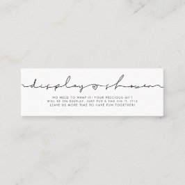 かわいいお洒落スクリプトシャワーカードの挿入を表示 スキニー名刺