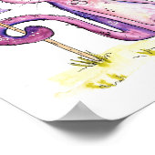 かわいいお洒落スニーキー猫とバーズハウス ポスター (角)