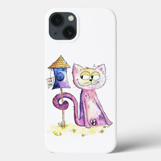 かわいいお洒落スニーキー猫とバーズハウス Case-Mate iPhoneケース (裏面)