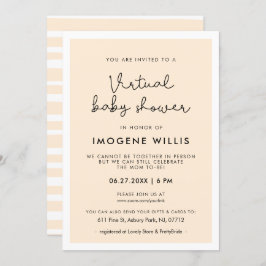 かわいいお洒落タイポグラフィバーチャルベビーシャワー 招待状