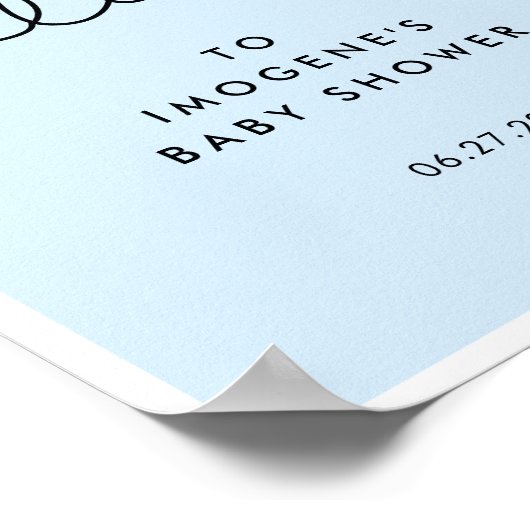 かわいいお洒落タイポグラフィベビーシャワーへようこそ ポスター (角)