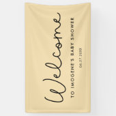 かわいいお洒落タイポグラフィベビーシャワーへようこそ 横断幕 (縦)