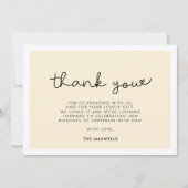 かわいいお洒落タイポグラフィベビーシャワー サンキューカード (正面)