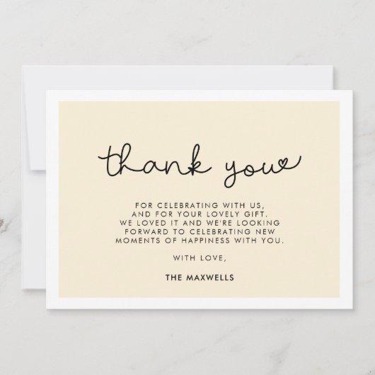 かわいいお洒落タイポグラフィベビーシャワー サンキューカード (正面)