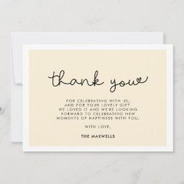 かわいいお洒落タイポグラフィベビーシャワー サンキューカード