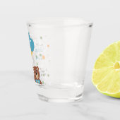 かわいいお洒落テディベアテーマ男の赤ちゃんシャワー ショットグラス (右)