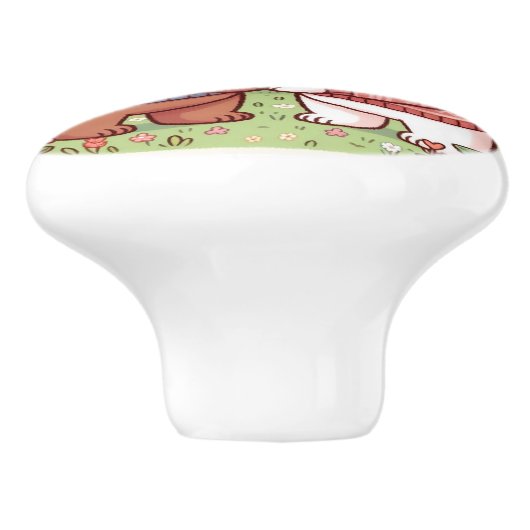 かわいいお洒落テディベアフレンズベビールーム セラミックノブ (側面)