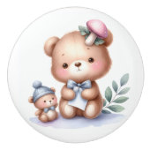 かわいいお洒落テディベアベビールーム セラミックノブ (正面)