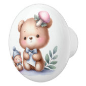 かわいいお洒落テディベアベビールーム セラミックノブ (右)