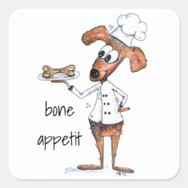 かわいいお洒落ドッグシェフ スクエアシール