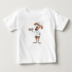かわいいお洒落ドッグシェフ ベビーTシャツ
