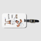 かわいいお洒落ドッグシェフ ラゲッジタグ (正面横)