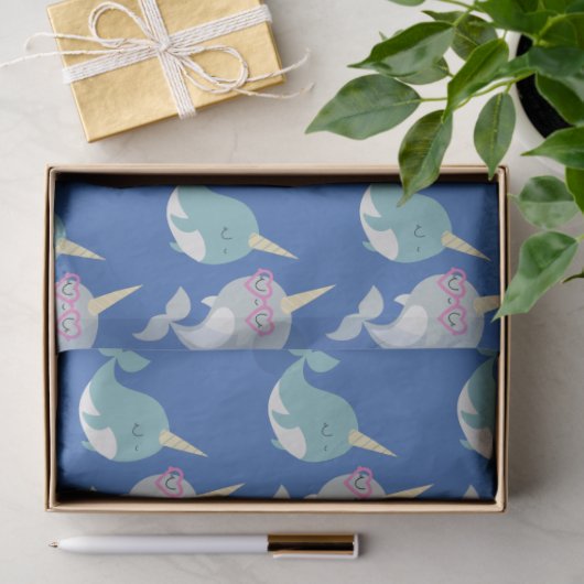 かわいいお洒落ナラル漫画の青 薄葉紙 (ギフト)