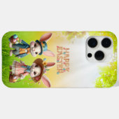 かわいいお洒落ハッピーイースター2羽のウサギ Case-Mate iPhoneケース (裏面 (横))