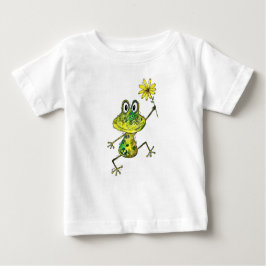 かわいいお洒落ハッピーカエル ベビーTシャツ