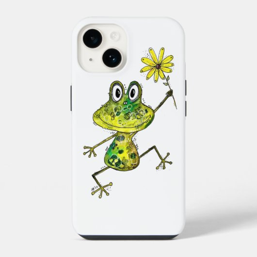かわいいお洒落ハッピーカエル iPhoneケース (裏面)