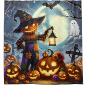 かわいいお洒落ハロウィーンのカカボチャ シャワーカーテン (正面)