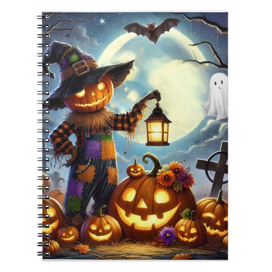 かわいいお洒落ハロウィーンのカカボチャ ノートブック (正面)