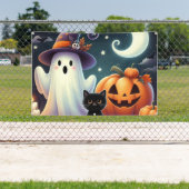 かわいいお洒落ハロウィーンカボチャ、猫、幽霊 横断幕 (インサイチュ)