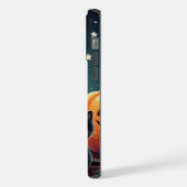かわいいお洒落ハロウィーンカボチャ、猫、幽霊 iPhoneケース (左側面)