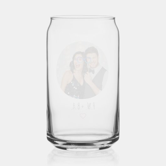 かわいいお洒落ハートモノグラ結婚ムの写真 ガラス缶 (裏面)
