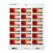 かわいいお洒落ハートリーフレッドツリーレッドピンクドット ラベル (フルシート)