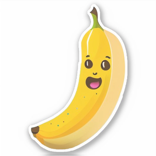 かわいいお洒落バナナ漫画のステッカー シール (正面)