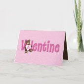 かわいいお洒落バレンタインデーかわいいテディベア シーズンカード (正面)