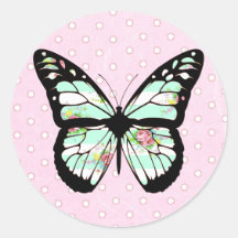 かわいいお洒落ピンクとティール（緑がかった色）バタフライ