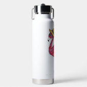 かわいいお洒落ピンクのフラミンゴがスケート場 ウォーターボトル (正面)