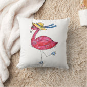 かわいいお洒落ピンクのフラミンゴがスケート場 クッション (ブランケット)