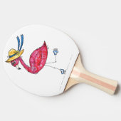 かわいいお洒落ピンクのフラミンゴがスケート場 卓球ラケット (横)