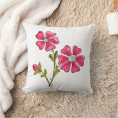 かわいいお洒落ピンクの花 クッション (ブランケット)