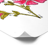 かわいいお洒落ピンクの花 ポスター (角)