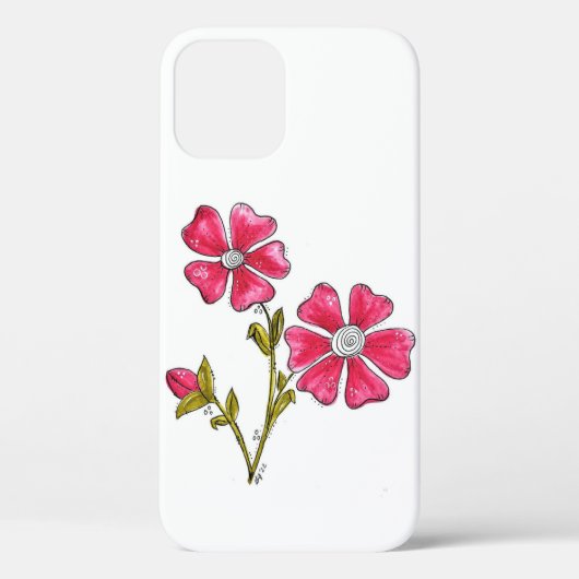 かわいいお洒落ピンクの花 Case-Mate iPhoneケース (裏面)