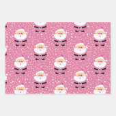 かわいいお洒落ピンクサンタクロース ラッピングペーパーシート (正面2)