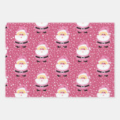 かわいいお洒落ピンクサンタクロース ラッピングペーパーシート (正面)