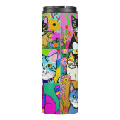 かわいいお洒落フォークアートの猫たち タンブラー (裏面)