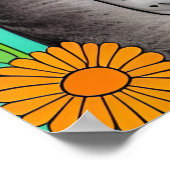 かわいいお洒落フォークアートキャット&キットン引用文 ポスター (角)