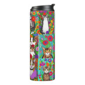 かわいいお洒落フォークアート猫と花のキルト|過去記事 タンブラー (回転左)