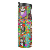 かわいいお洒落フォークアート猫と花のキルト|過去記事 タンブラー (回転右)