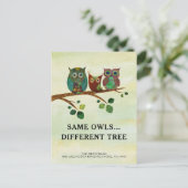 かわいいお洒落フクロウ水彩新しい住所 案内ポストカード (スタンド正面)