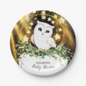 かわいいお洒落フクロウ赤ちゃんシャワー ペーパープレート (正面)