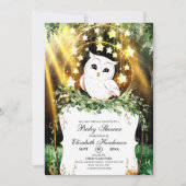 かわいいお洒落フクロウ赤ちゃんシャワー 招待状 (正面)